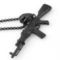 New Fashion Sniper Gun Men's Black Silver Jewelry Stainless Steel Jewelry Army Gun Pendant Necklace